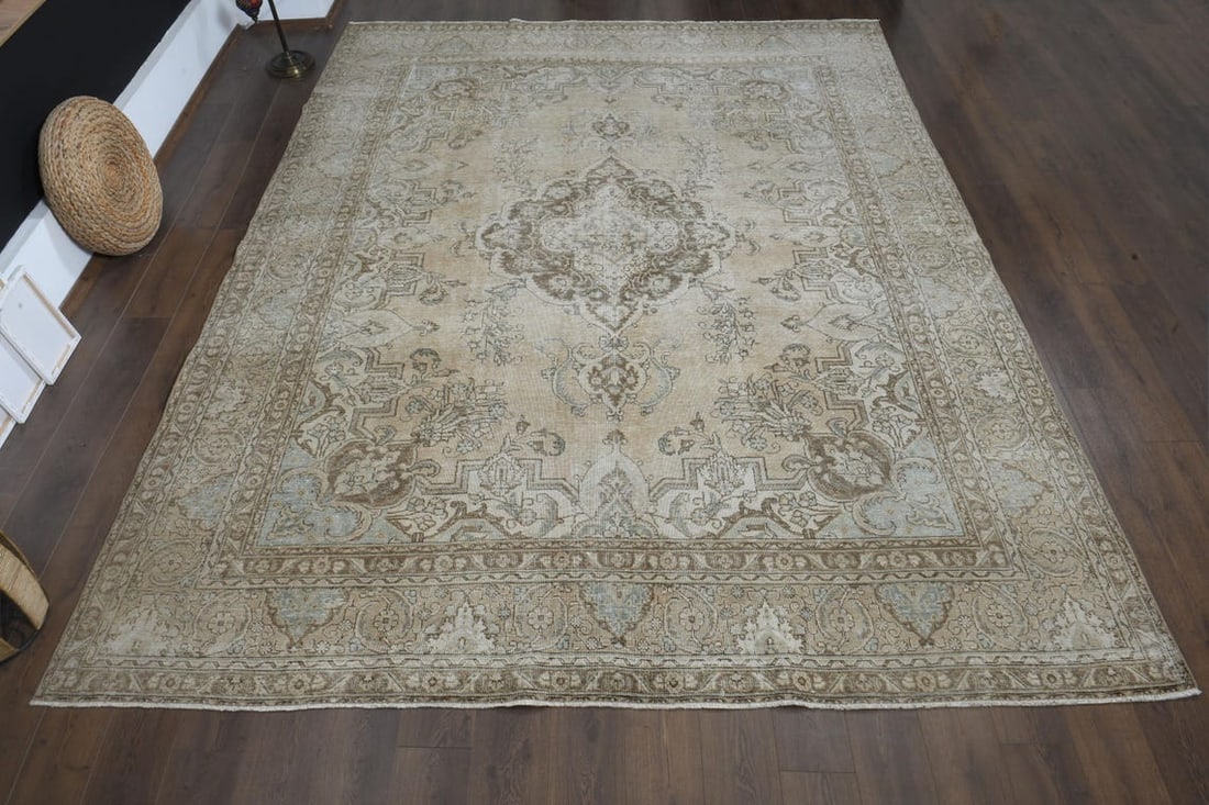 10x12'3 ft, PERSIAN MINIMALIST RUG, Oversized Antique - 2