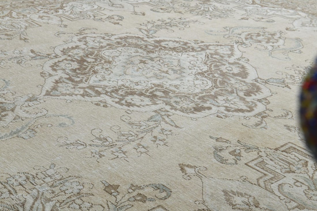 10x12'3 ft, PERSIAN MINIMALIST RUG, Oversized Antique - 8