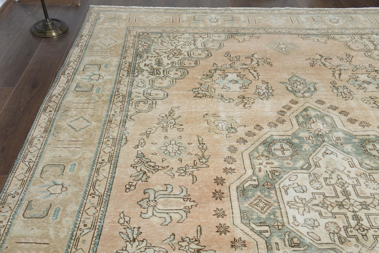 9'7x12'7 ft, PERSIAN OVERSIZED RUG, Orange Green - 12