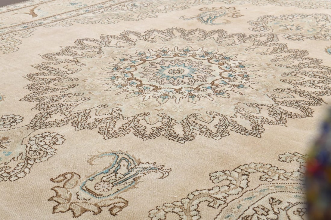 9'5x12'5 ft, ORANGE MINIMALIST RUG, Oversized Persian - 8