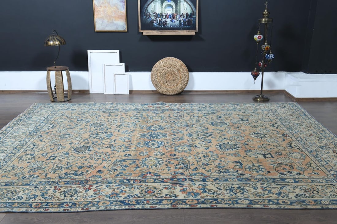 8'7x12'2 ft, ORANGE MINIMALIST RUG - 10