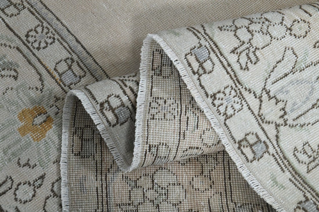 9'1x12'2 ft, PERSIAN MINIMALIST RUG: Title: 9'1x12'2 ft, PERSIAN MINIMALIST RUG Origin: Turkey Date/Period: 1960 - 1970 Materials: Wool and Cotton Size: Width: 9.1 feetLength: 12.2 feet Description: This Turkish one-of-a-kind Anatolian