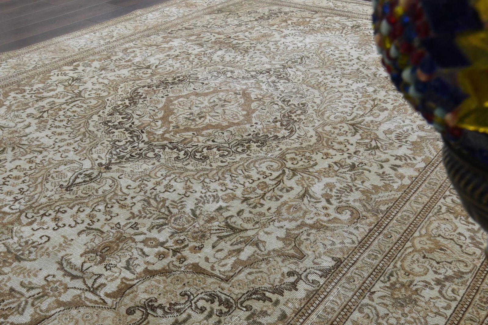 7.8x11.5 ft, PERSIAN MINIMALIST RUG, Oversized Antique - 18