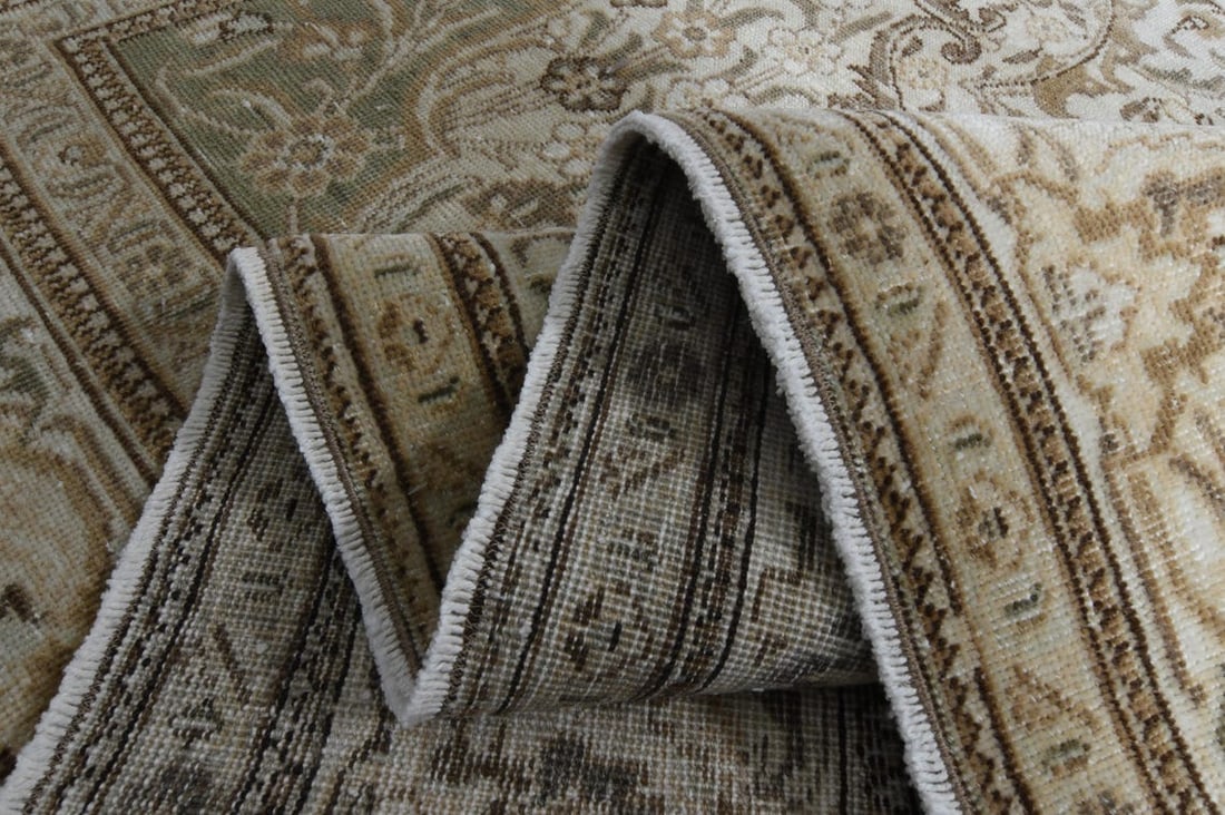 7.8x11.5 ft, PERSIAN MINIMALIST RUG, Oversized Antique: Title: 7.8x11.5 ft, PERSIAN MINIMALIST RUG, Oversized Antique Origin: Turkey Date/Period: 1960 - 1970 Materials: Wool and Cotton Size: Width: 7.8 feet; Length: 11.5 feet Description: This Turkish one-