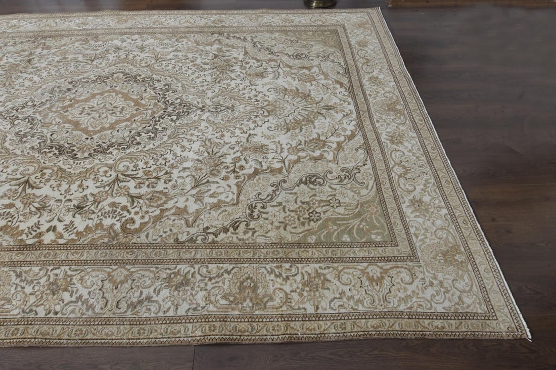 7.8x11.5 ft, PERSIAN MINIMALIST RUG, Oversized Antique - 8