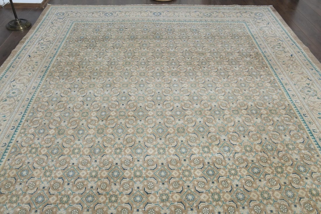 9.1x13.5 ft, PERSIAN NEUTRAL RUG, Oversized Antique - 3
