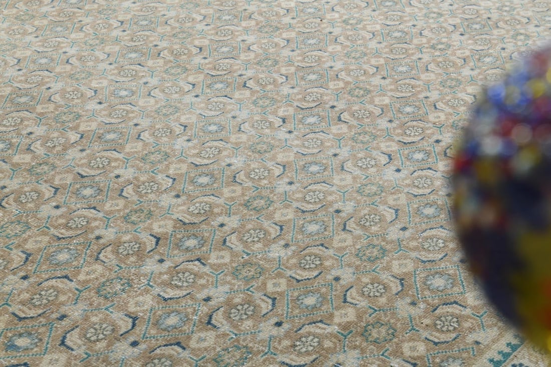 9.1x13.5 ft, PERSIAN NEUTRAL RUG, Oversized Antique - 8