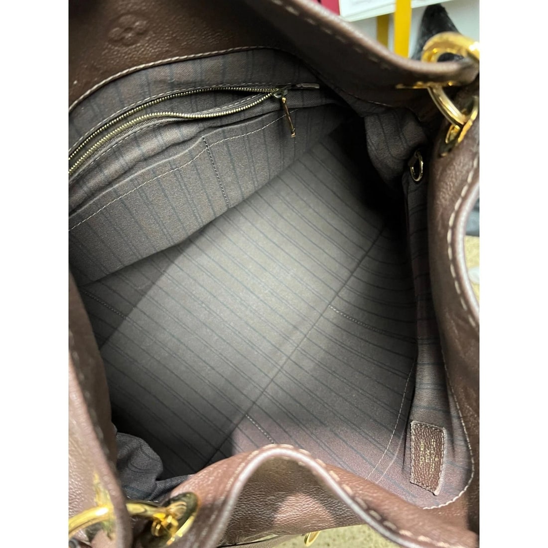 Louis Vuitton Artsy MM Monogram Empreinte Brown Shoulder Tote Bag - 6