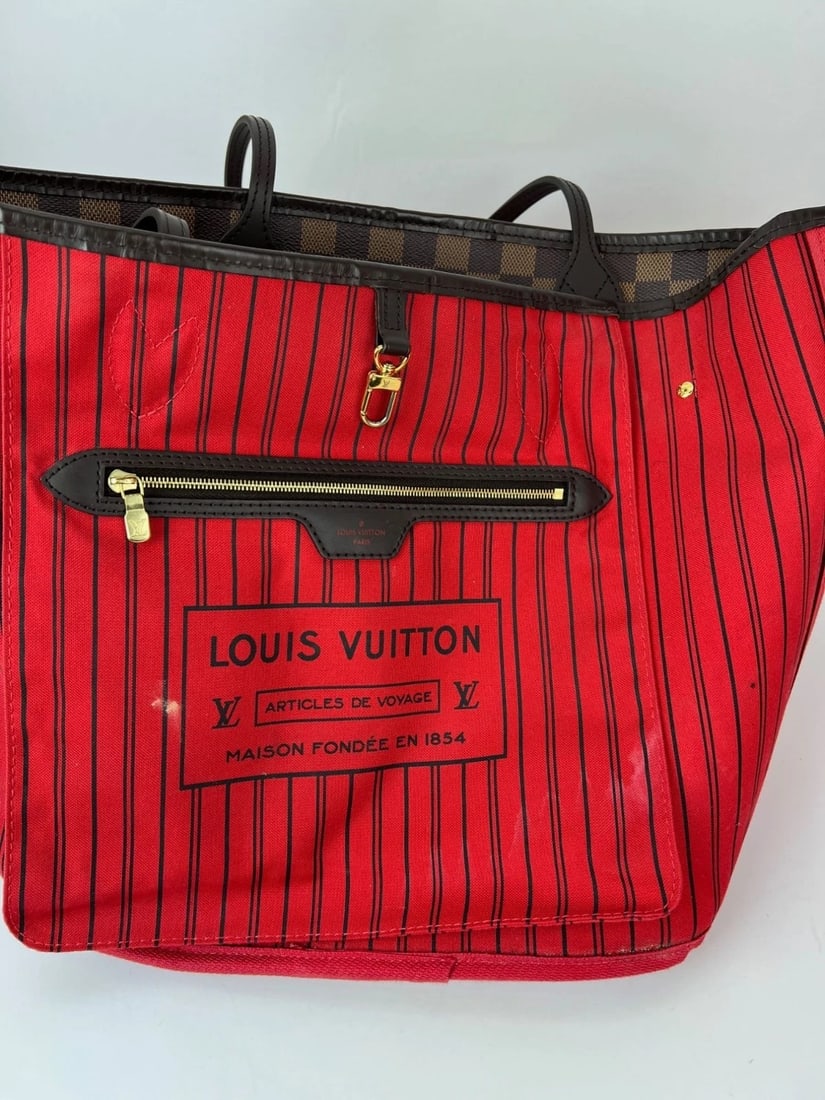 Louis Vuitton Neverfull MM Damier Ebene Canvas Tote Bag - 14