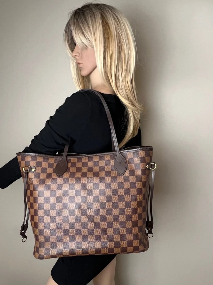 Louis Vuitton Neverfull MM Damier Ebene Canvas Tote Bag - 16