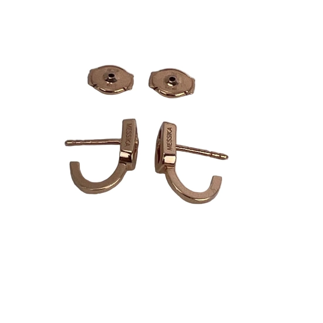 Messika Move Uno Mini Hoops 18K Rose Gold Diamond Earrings - 14