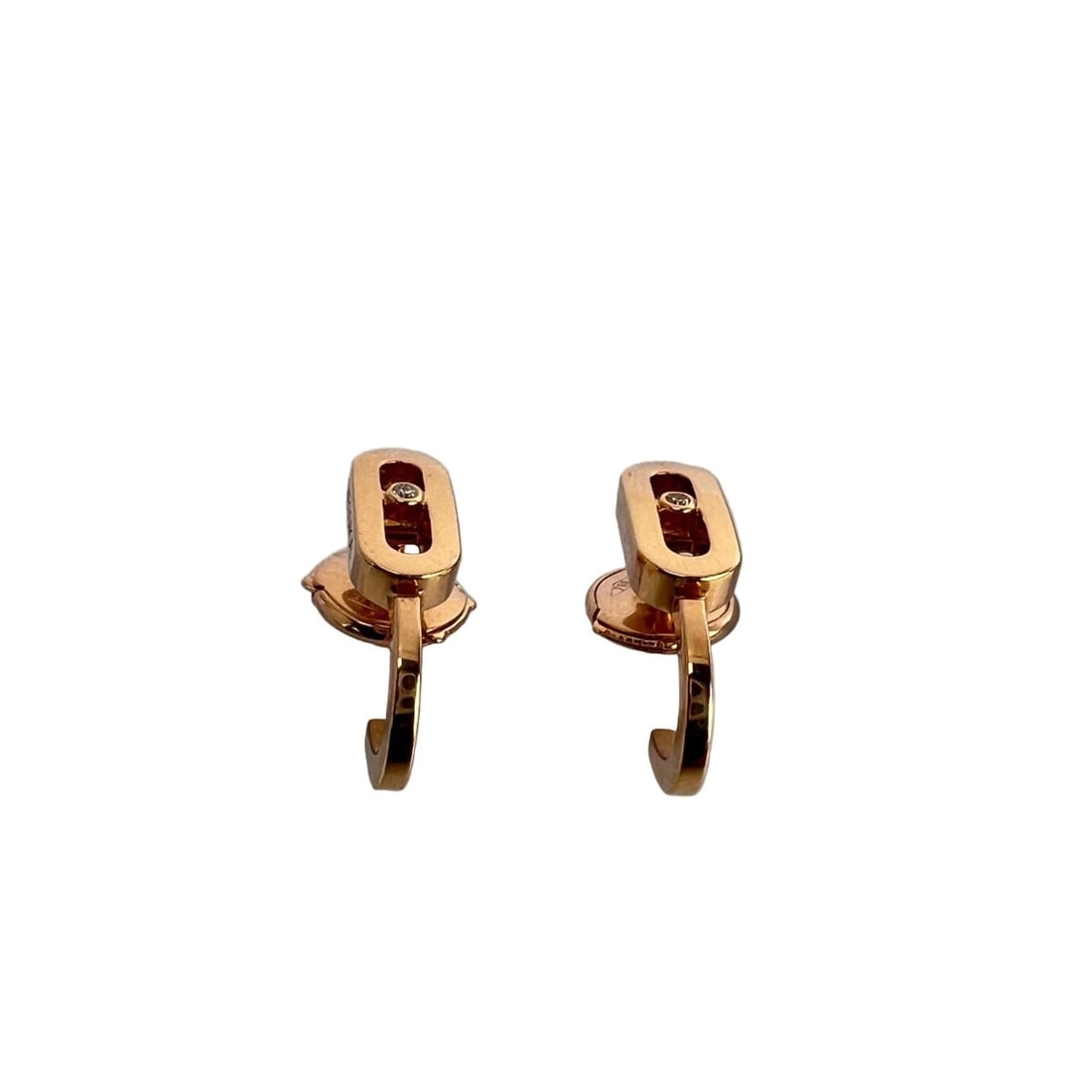 Messika Move Uno Mini Hoops 18K Rose Gold Diamond Earrings - 4