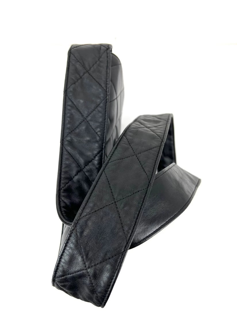 Chanel Vintage Lambskin Quilted CC Flap Black Shoulder Bag - 14