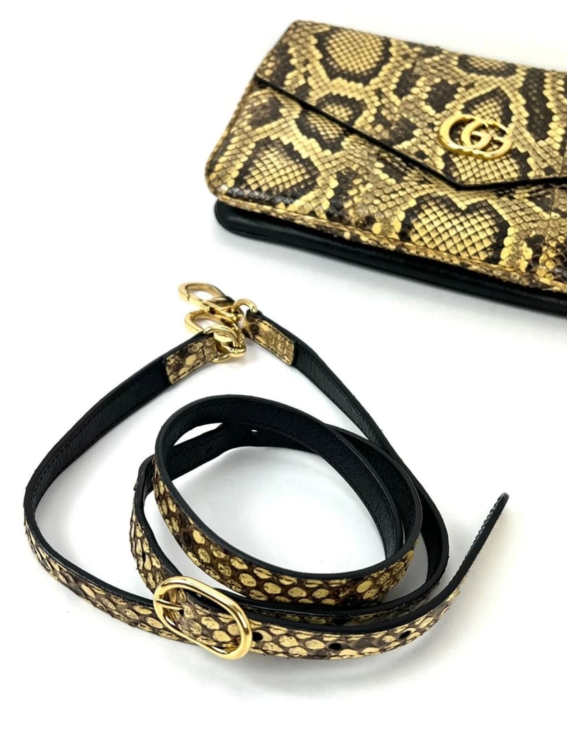 Gucci Thiara Double Sided Black Leather Python Crossbody Bag - 17