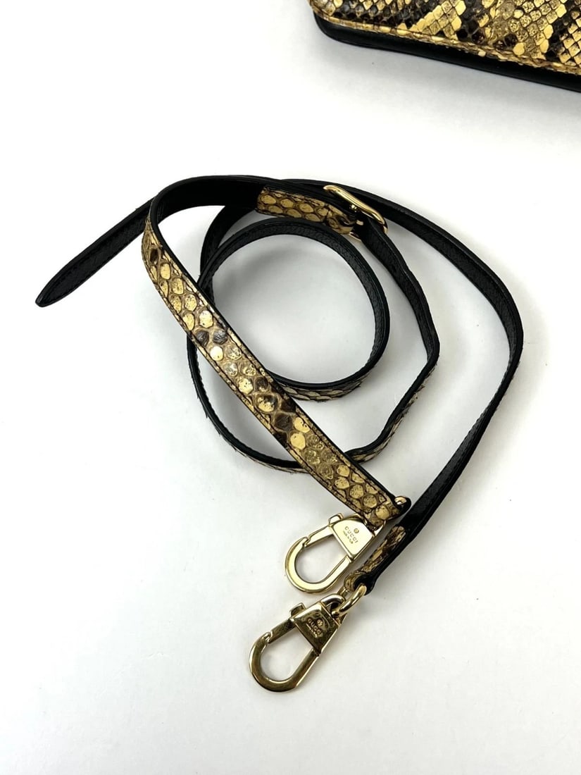 Gucci Thiara Double Sided Black Leather Python Crossbody Bag - 18