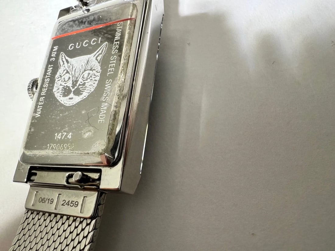 Gucci G-Frame Rectangular Stainless Steel Dial Watch - 13