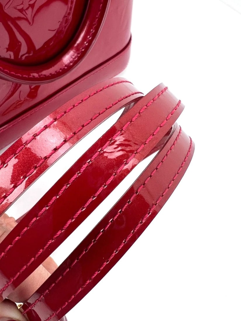 Louis Vuitton Alma BB Monogram Red Vernis Patent Leather Crossbody Bag - 10