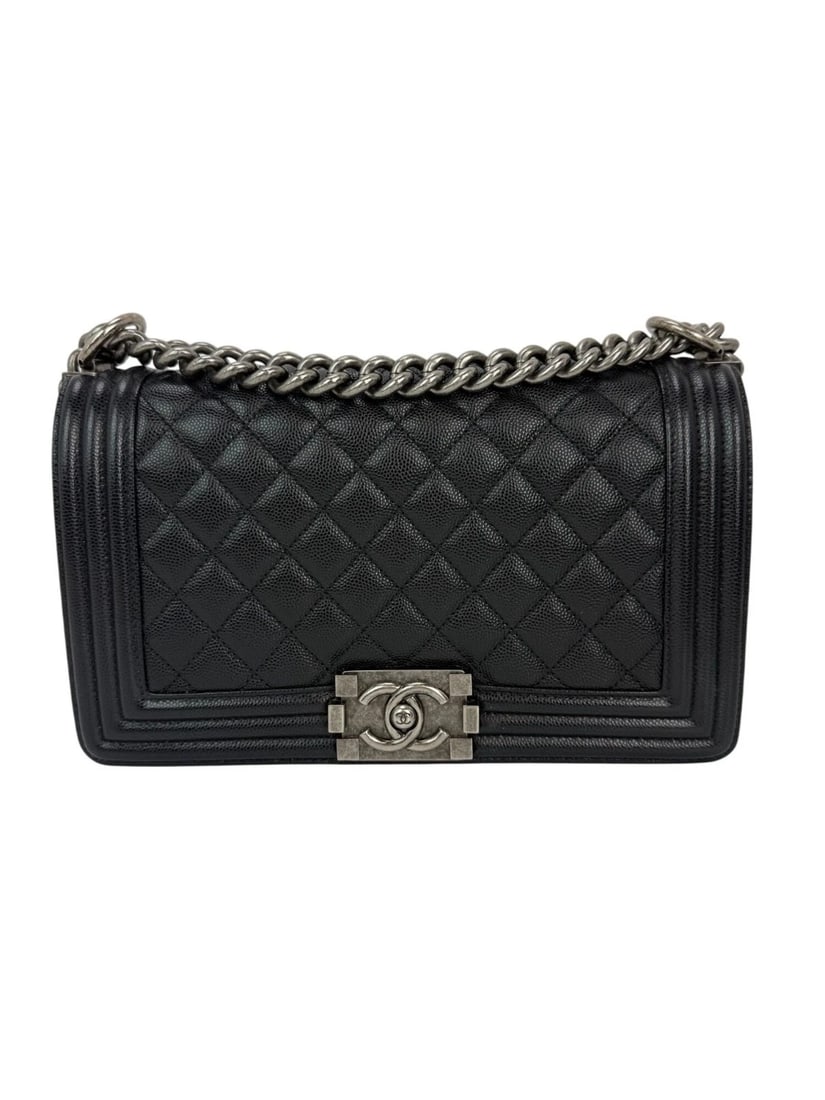 Chanel Caviar Quilted Medium Black Boy Flap Shoulder Bag (1 of 18)