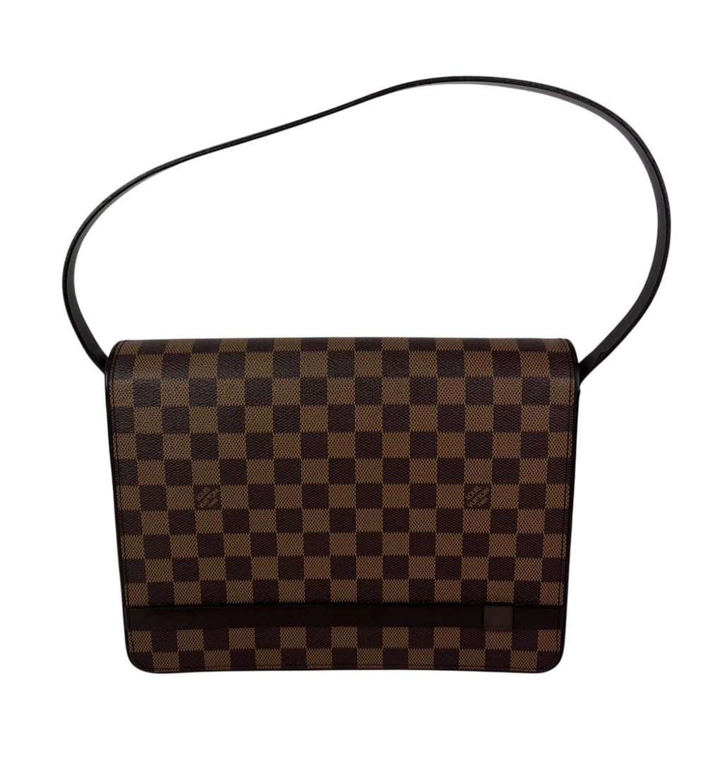 Louis Vuitton Tribeca Carre Damier Ebene Vintage Shoulder Bag: Title: Louis Vuitton Tribeca Carre Damier Ebene Vintage Shoulder Bag Description: Pre-Owned 100% Authentic Louis Vuitton Tribeca Carre Damier Ebene Shoulder Bag RATING: A/B...Very Good, well