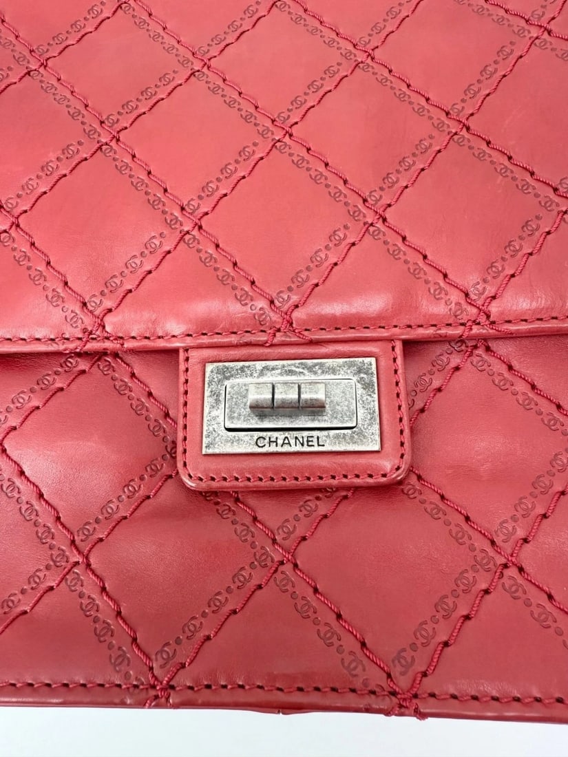 Chanel Calfskin CC Crave Reissue Crown Jumbo Flap Light Red Bag - 10