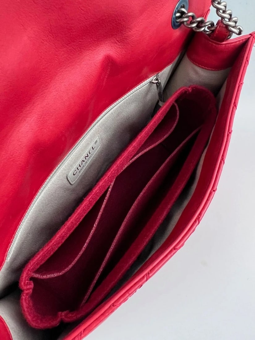 Chanel Calfskin CC Crave Reissue Crown Jumbo Flap Light Red Bag - 13