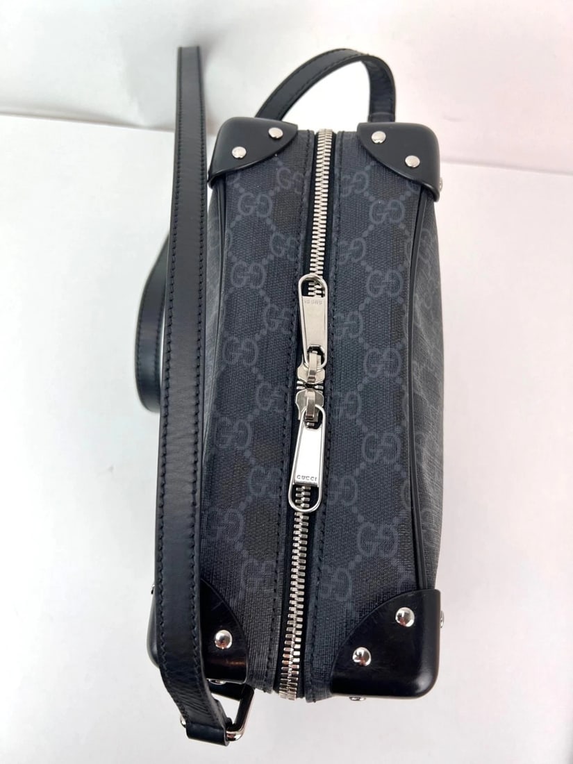 Gucci Black GG Supreme Selleria Square Messenger Bag - 3