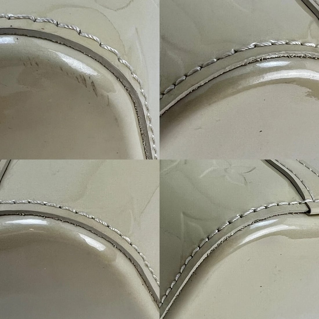 LOUIS VUITTON Monogram White Vernis Avalon MM Tote Hand Shoulder Bag - 6