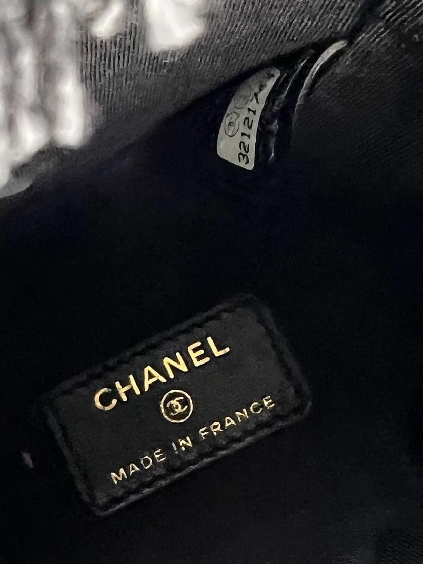 Chanel Denim Quilted Mood Mini Bucket With Chain Black - 7