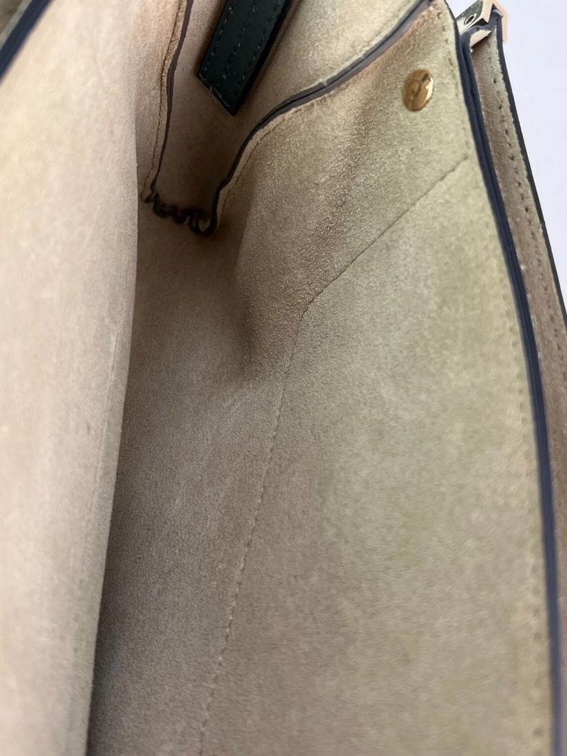 Chloe Faye Chain Suede Leather Gray Blue Crossbody Bag - 8