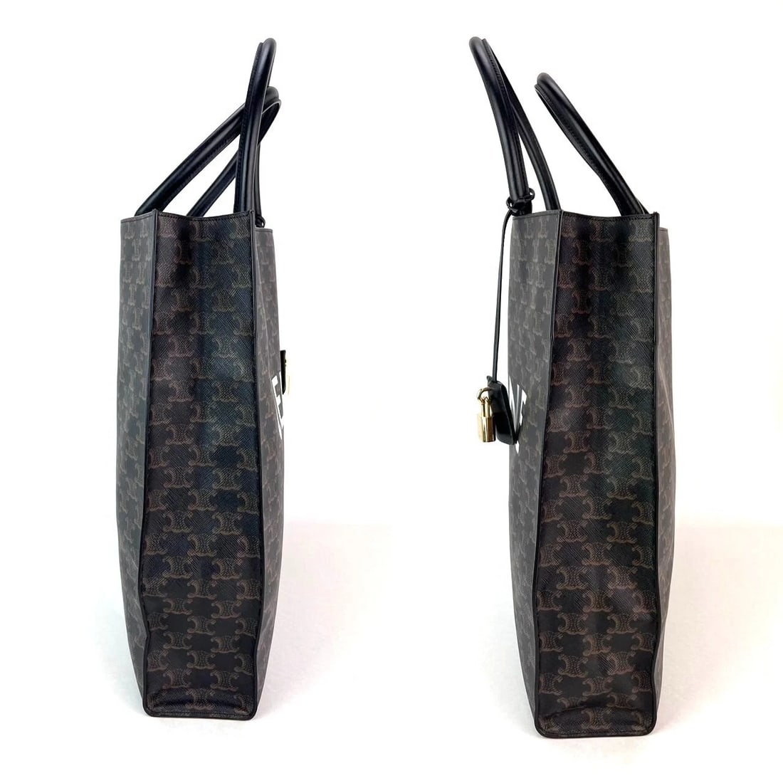 Celine Triomphe Vertical Cabas Black Monogram Canvas Tote - 4