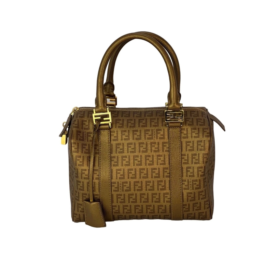 Fendi Boston Gold Coated Canvas Hand Bag (1 of 10)