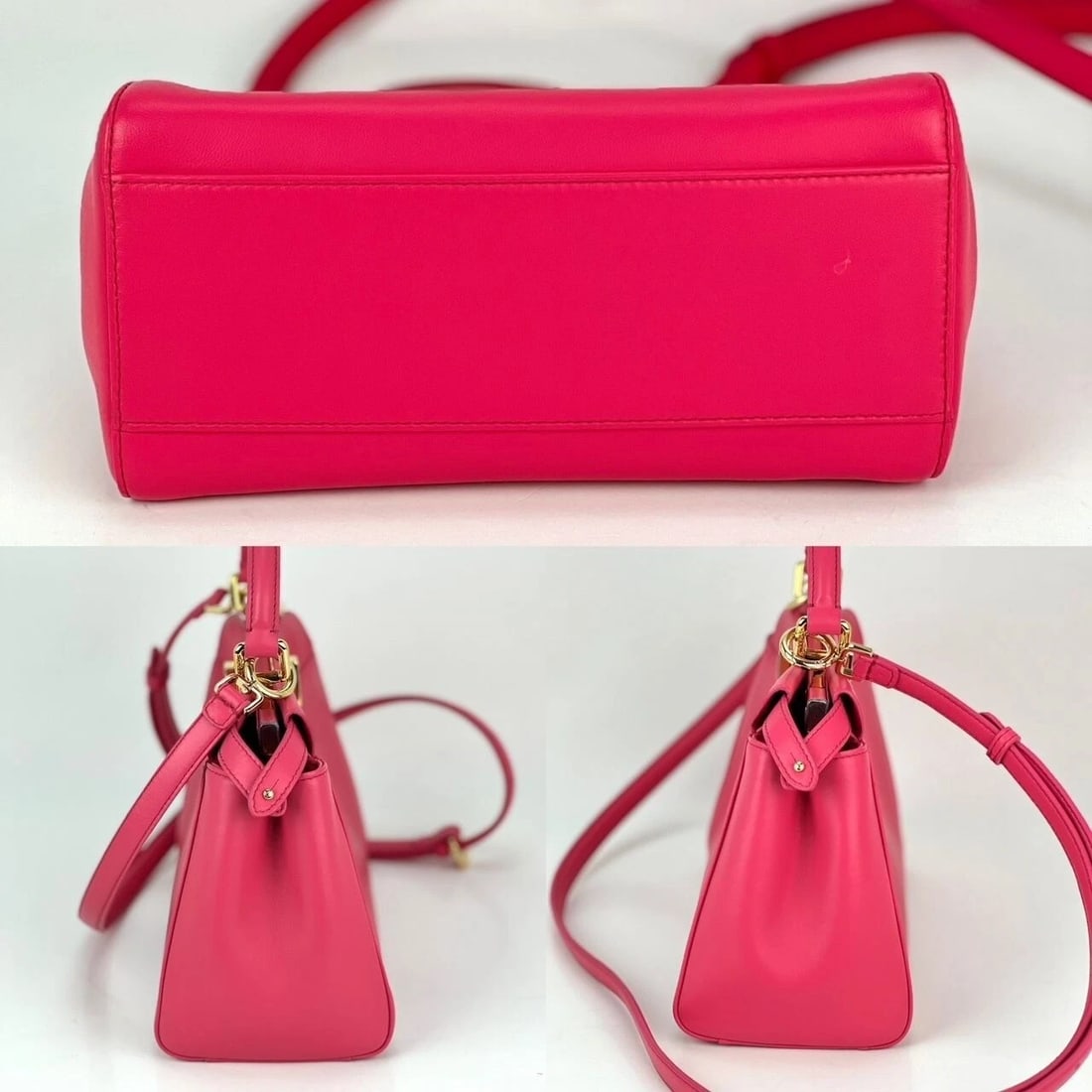 Fendi Mini Peekaboo Pink Leather Hand Shoulder Bag - 6