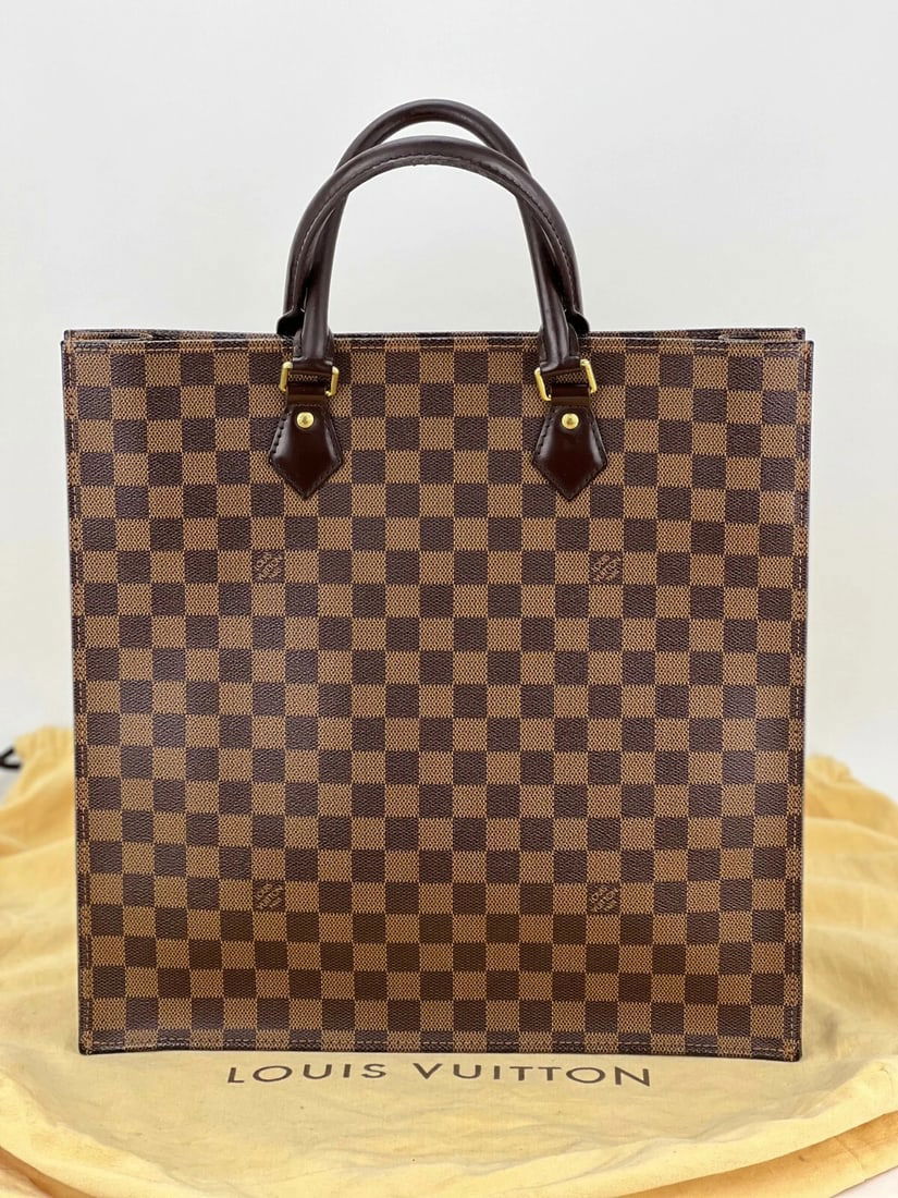 Louis Vuitton Bag Sac Plat Damier Ebene Canvas Tote Shopping Bag - 2