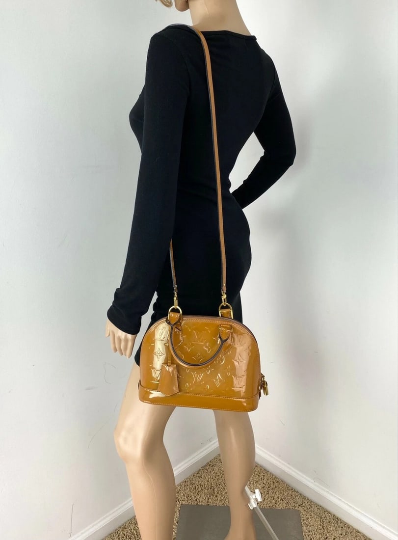 LOUIS VUITTON Alma BB Monogram Vernis Rose Velours Hand Shoulder Bag - 10