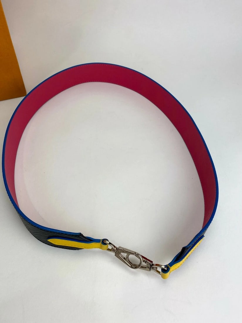 LOUIS VUITTON Strap Epi Bandouliere Shoulder Black Pink Leather Strap - 4