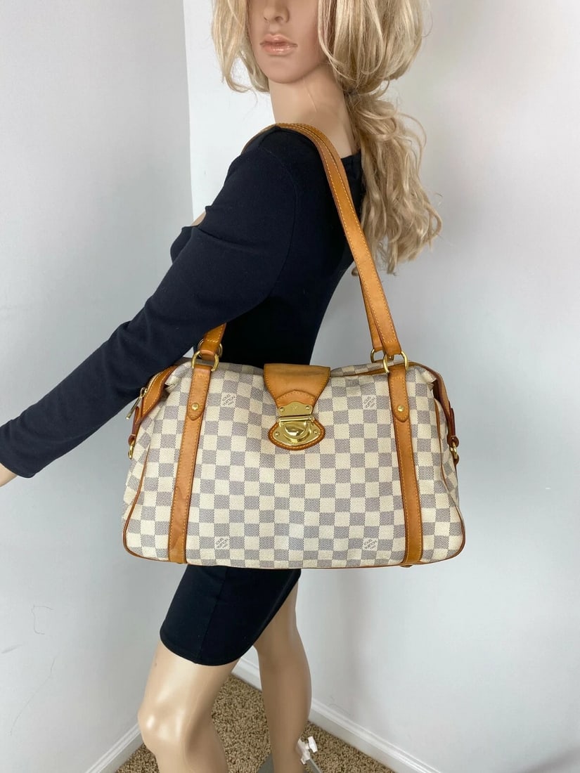 LOUIS VUITTON Hand Bag Stresa PM Damier Azur Canvas Shoulder Tote - 8