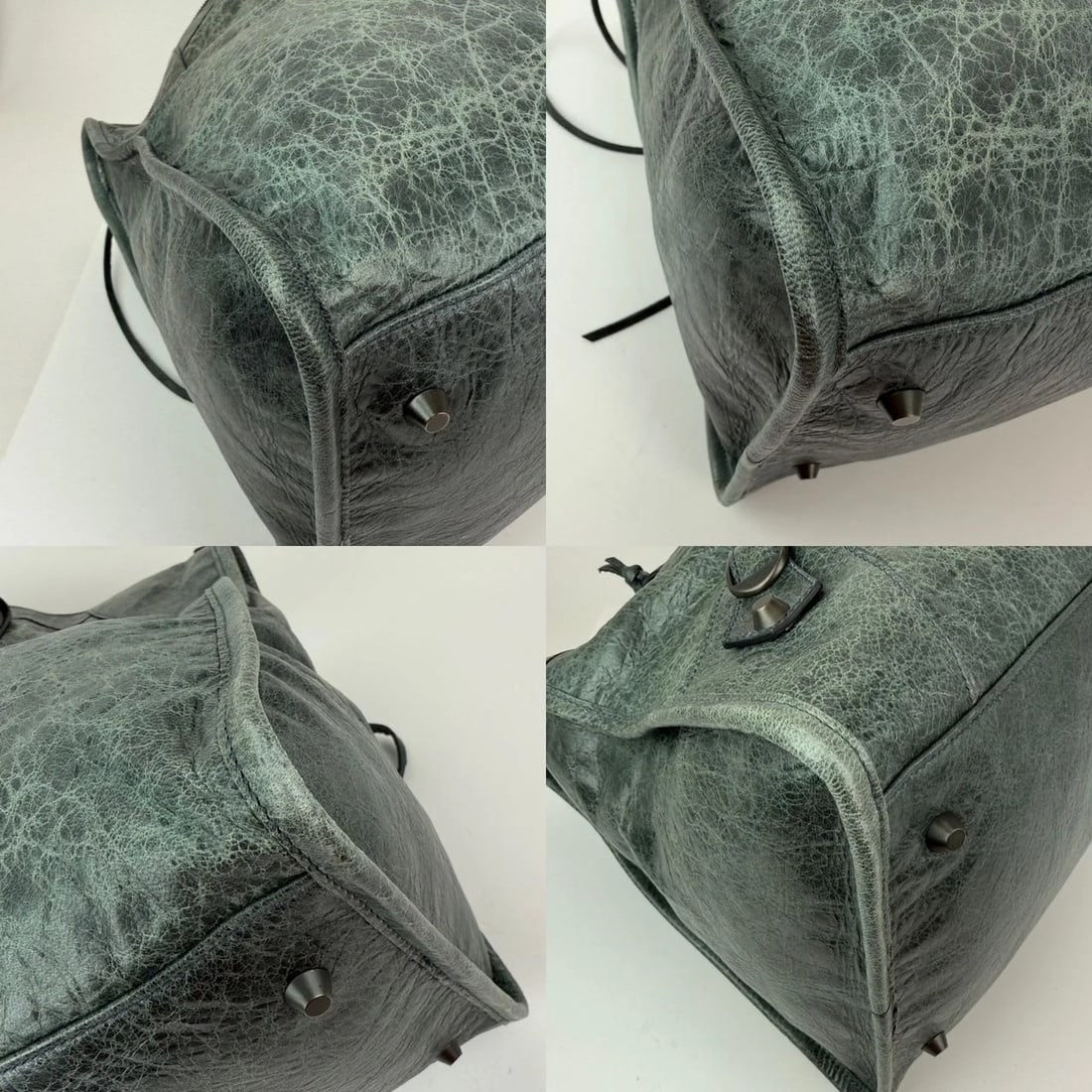 Balenciaga City Work Tote Dark Green Leather Bag - 7