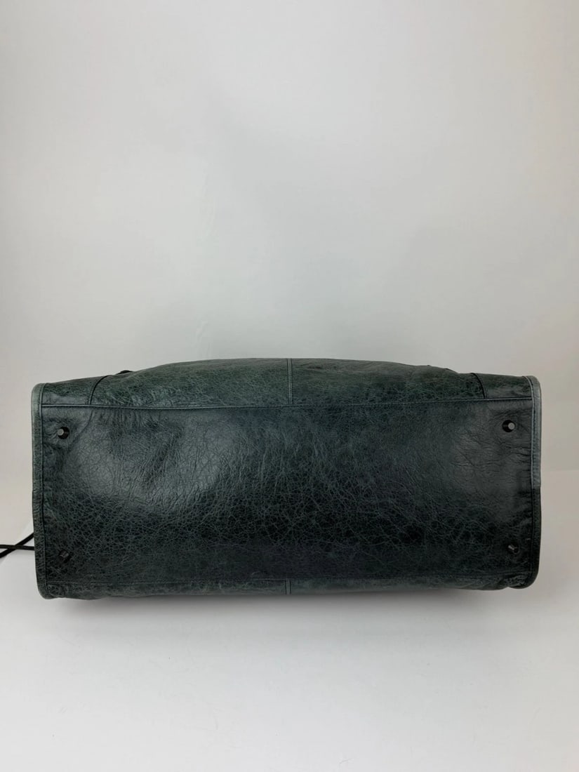 Balenciaga City Work Tote Dark Green Leather Bag - 8