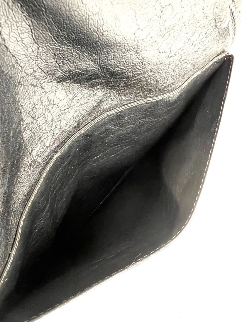 Chloe Eclipse Logo Embellished Black Leather Tote - 12