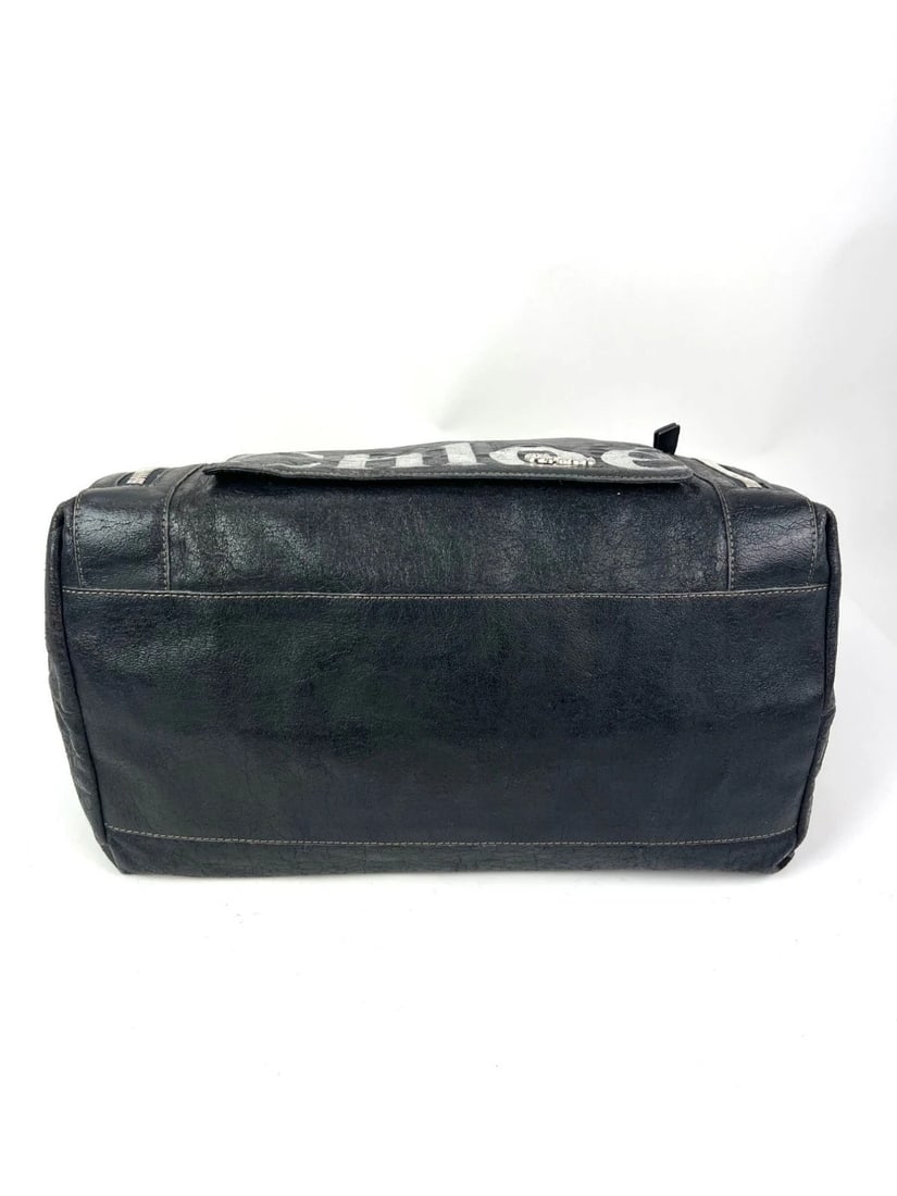 Chloe Eclipse Logo Embellished Black Leather Tote - 4