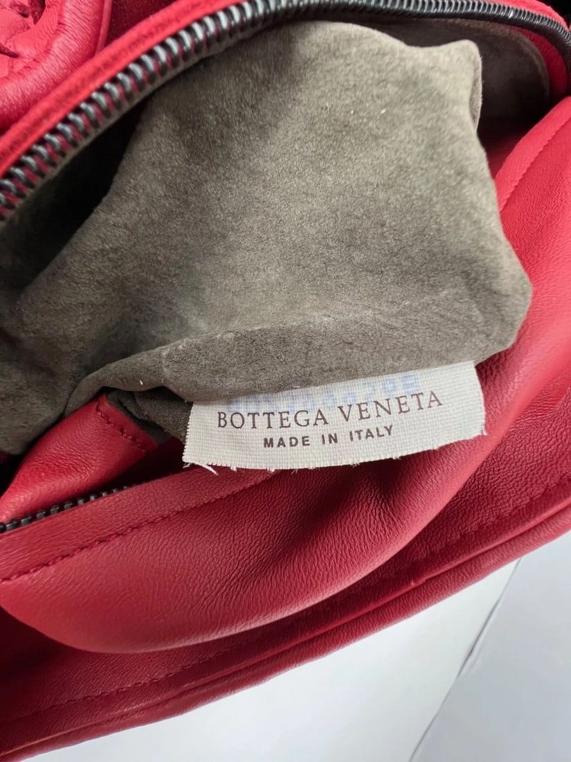 Bottega Veneta Red Intrecciato Leather Shoulder Tote Bag - 5