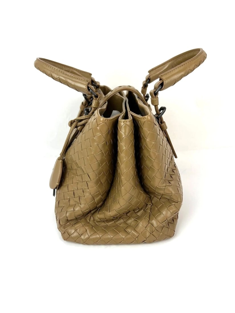 Bottega Veneta Roma Intrecciato Nappa Taupe Shoulder Bag - 13