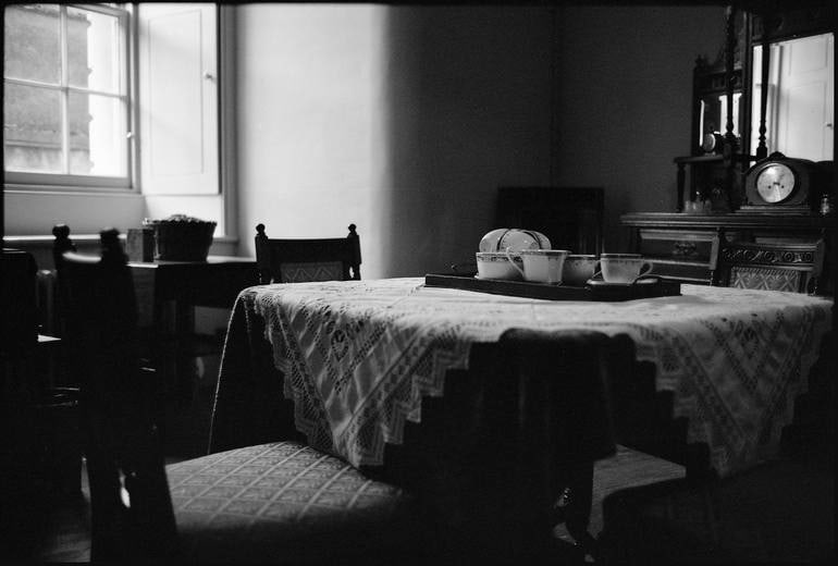 Table, Below Stairs, Ickworth Hall, Suffolk -Silver Gelatin: Title: Table, Below Stairs, Ickworth Hall, Suffolk -Silver Gelatin Description: Title: Table, Below Stairs, Ickworth Hall, Suffolk -Silver Gelatin Photograph - Limited Edition of 10 Artist: Paul Cookl