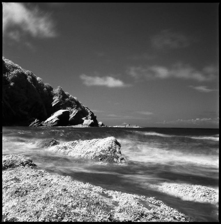 Rocks, Combe Martin, North Devon [Infrared Film] - Silver Gelatin: Title: Rocks, Combe Martin, North Devon [Infrared Film] - Silver Gelatin Description: Title: Rocks, Combe Martin, North Devon [Infrared Film] - Silver Gelatin Photograph - Limited Edition of