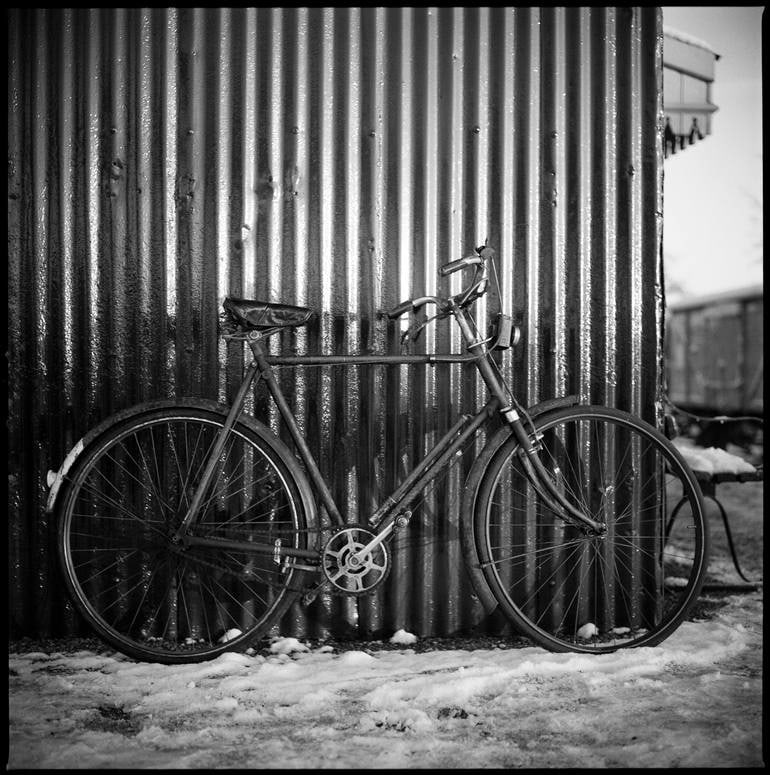 Bicycle, Mid-Suffolk Light Railway, Suffolk - Silver Gelatin: Title: Bicycle, Mid-Suffolk Light Railway, Suffolk - Silver Gelatin Description: Title: Bicycle, Mid-Suffolk Light Railway, Suffolk - Silver Gelatin Photograph - Limited Edition of 10Artist: Paul