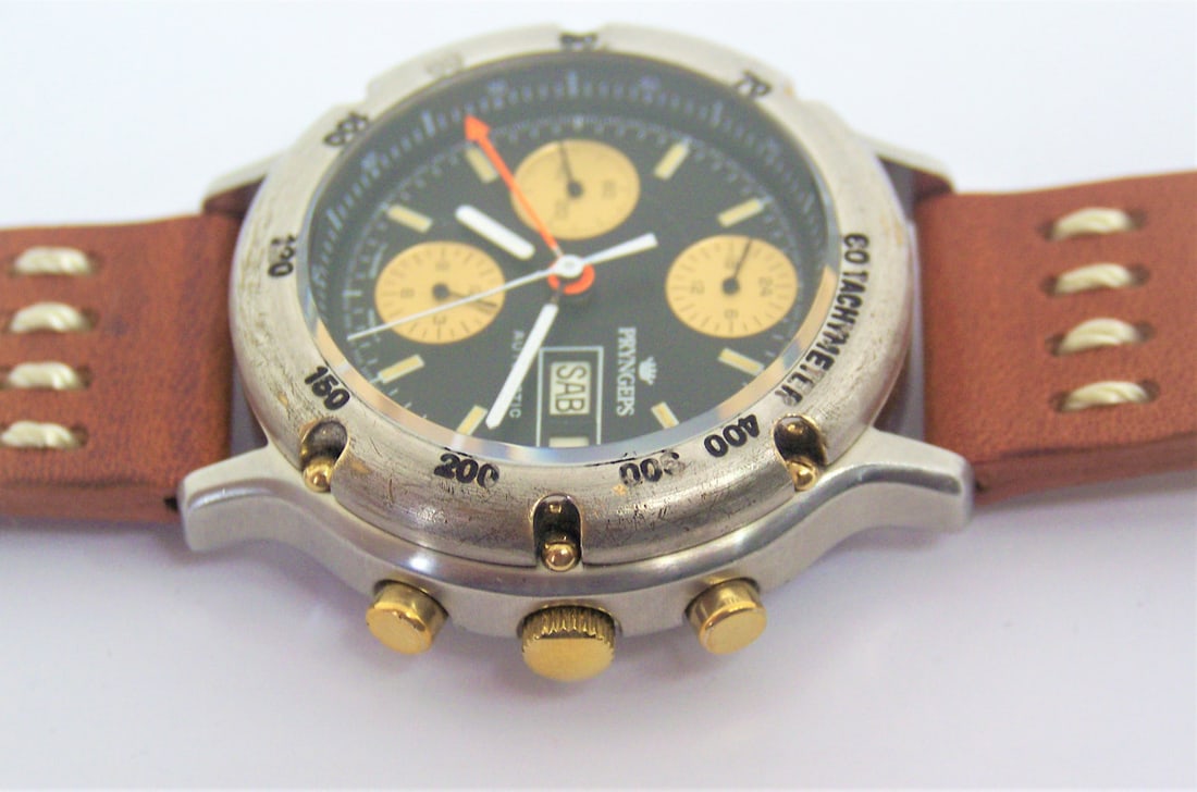 Vintage S/Steel PRYNGEPS Chronograph Automatic Day Date Watch 4025 c.1970s* EXLNT* SERVICED - 9