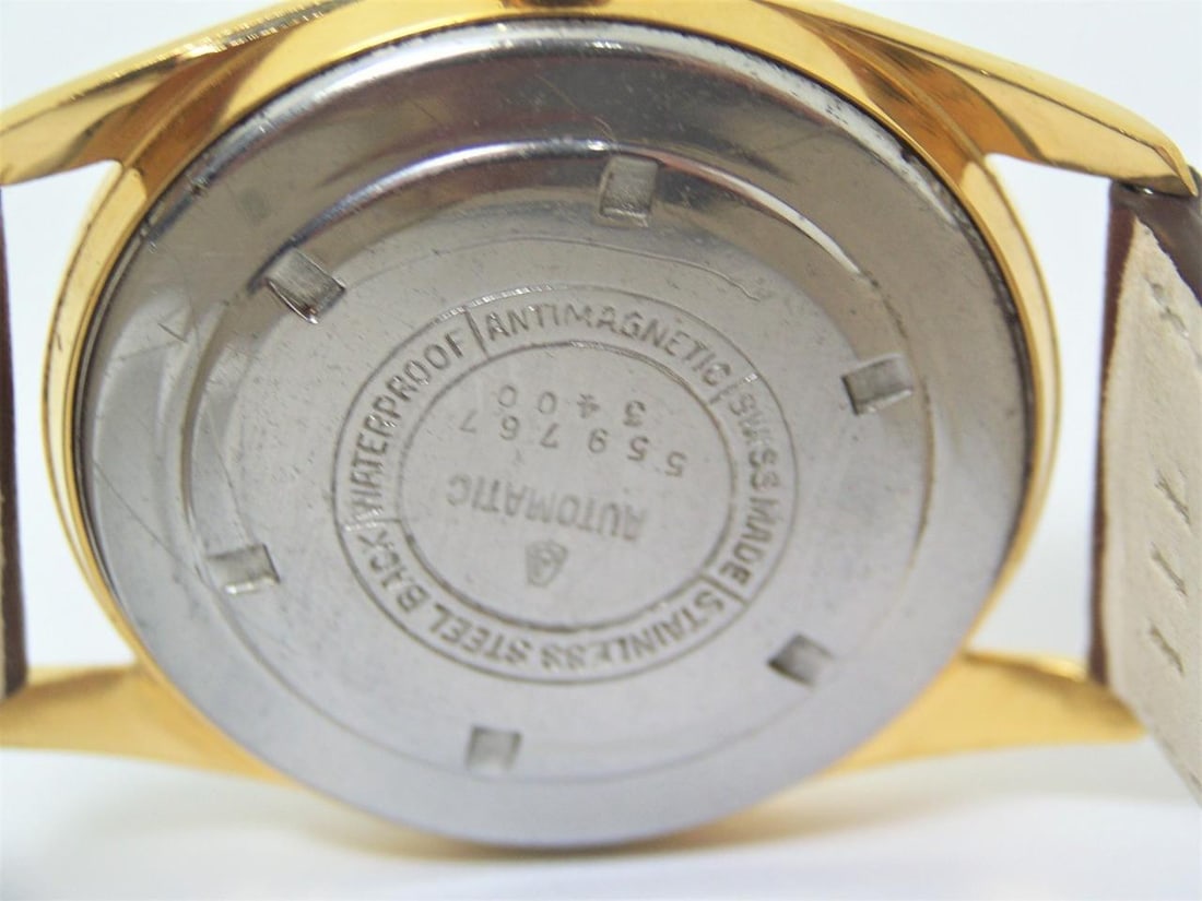 Vintage Gold Swiss GLYCINE 17J Automatic Watch 1960s Cal 2472* EXLNT* SERVICED - 12