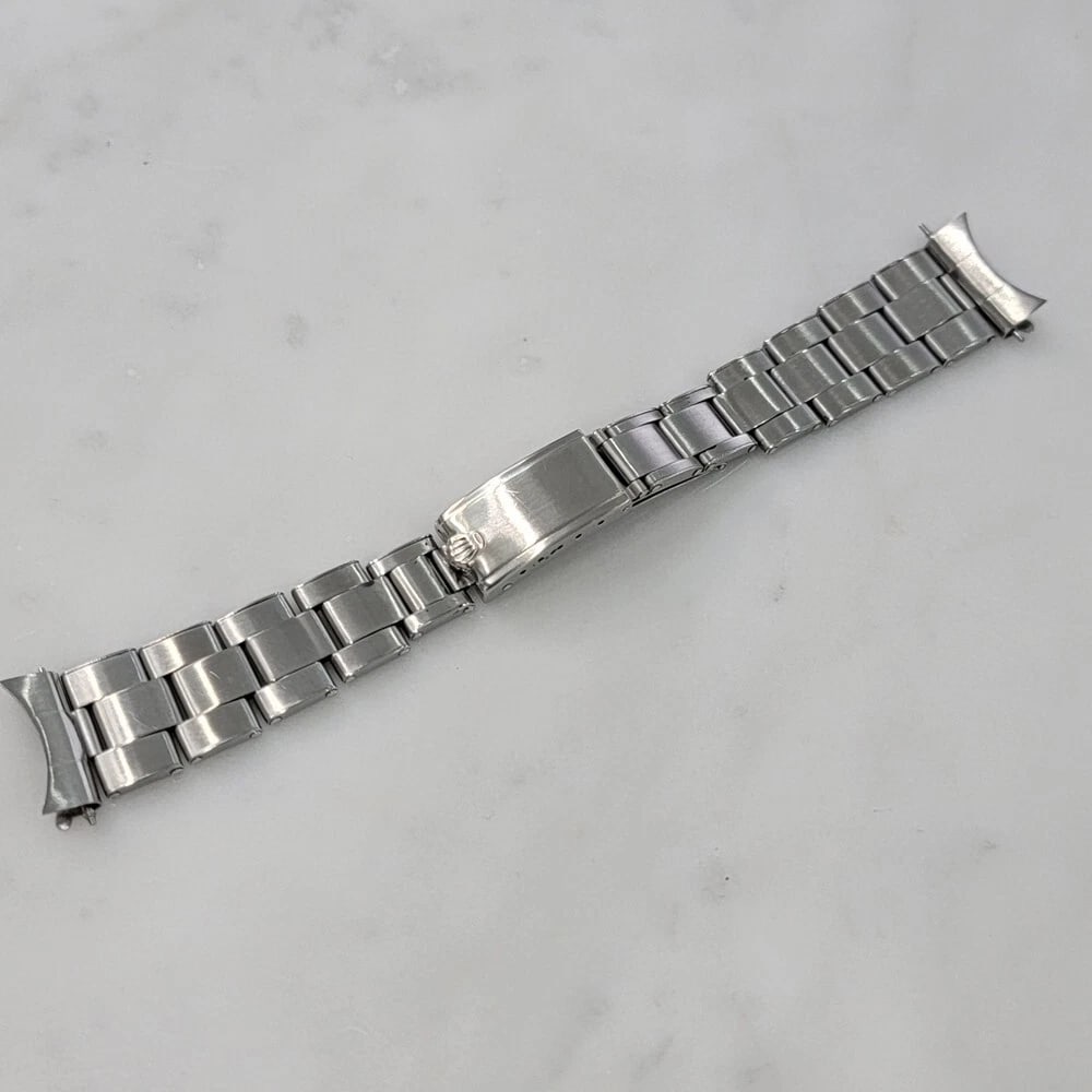 Pulsera Rolex Oyster remachada de acero inoxidable vintage 19 mm ancho de longitud 15 cm BR153 - 3