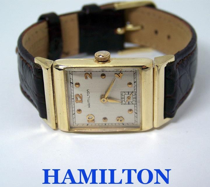 Vintage 14k Gold HAMILTON Winding Watch 1950's Cal 982* EXLNT Condition SERVICED: Vintage 14k Gold HAMILTON Winding Watch 1950's Cal 982* EXLNT Condition SERVICED​ This Mens Hamilton watch is USA made Great present for yourself or someone you love as well as for vintage colle