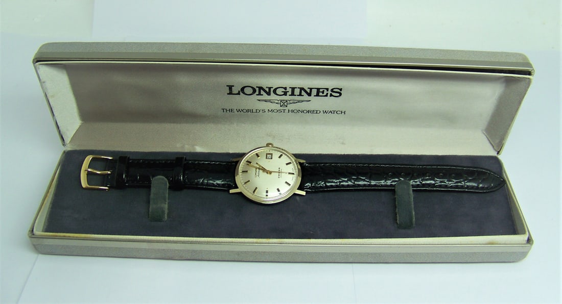 Vintage 14k LONGINES 5 Star Admiral Automatic DATE Watch 1970s Cal.2784* EXLNT - 14
